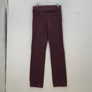Lululemons Womens Burgundy Elastic Waist Straight Pull On Yoga Pants Size 10